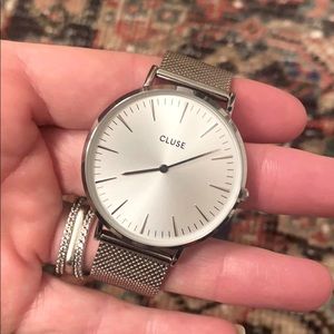 Cluse Silver Watch Tone on Tone Face D52515